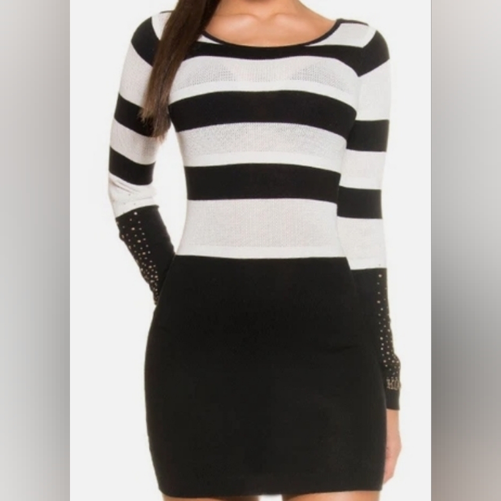Tunic Sweater Black Striped